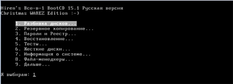Подраздел «Разметка дисков»