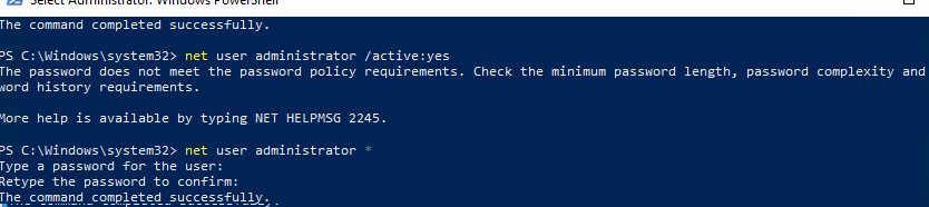 изменить пароль локального администратора в Windows 10 из cmd