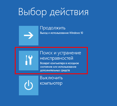 Выбор действия