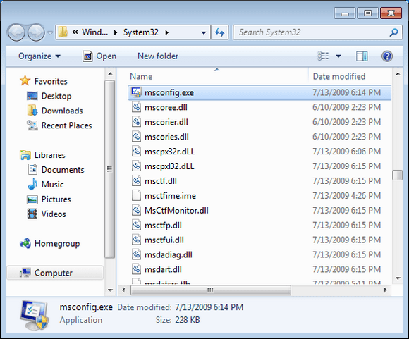 msconfig