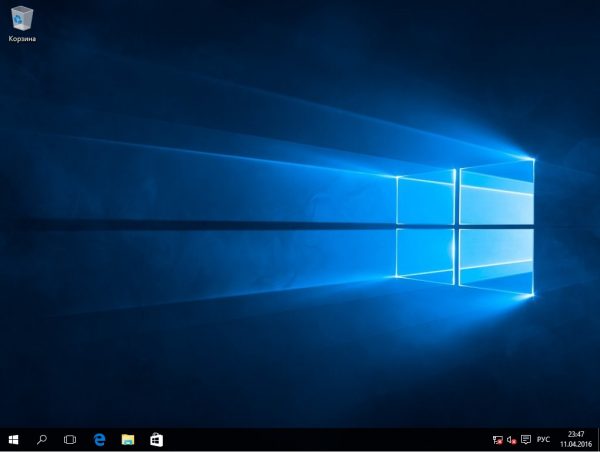 Окно рабочего стола в Windows 10