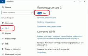 Параметры сети