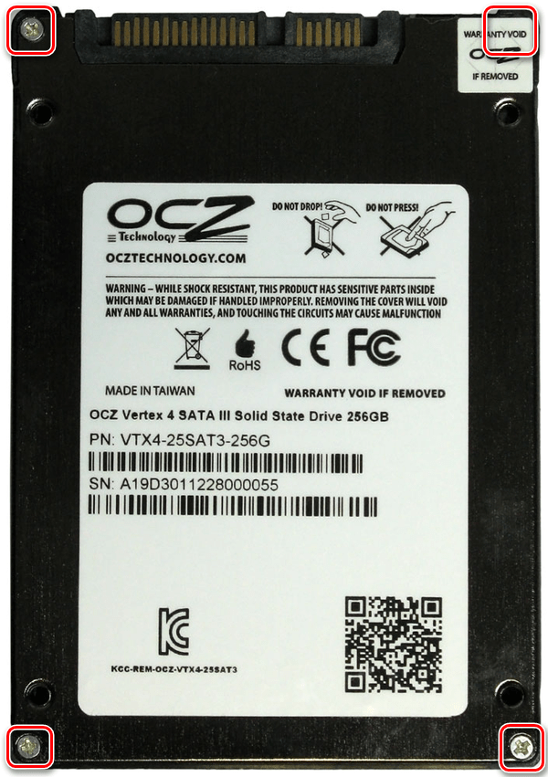 Задняя панель OCZ Vertex SSD 4