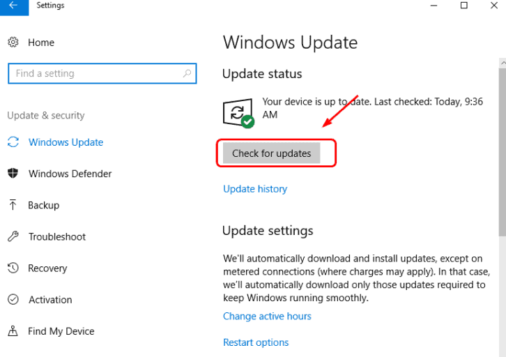 Обновите Windows 10, чтобы исправить ошибку BSOD dxgkrnl.sys