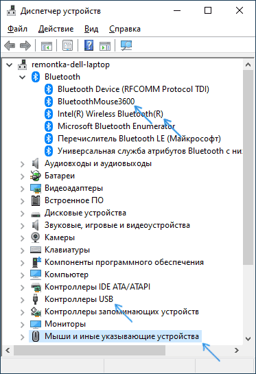 Мыши в диспетчере устройств Windows 10